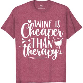 Wine Lover's Therapy Tee - Perfect Vacation Shirt  Unwind in style with our Wine Lover's Therapy Tee - the perfect vacation shirt for any wine enthusiast. Whether you're sipping on a glass of Merlot or strolling through vineyards, this wine lover apparel is the ultimate wine therapy clothing for your next getaway.