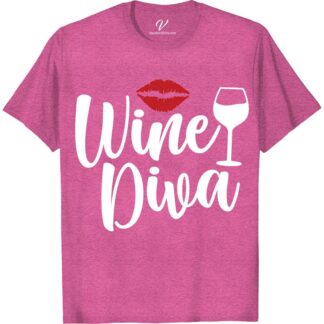 Wine Diva Tee - Stylish & Comfy for Wine Aficionados  Unleash your inner wine diva with this trendy wine t-shirt! Perfect for any wine enthusiast, this stylish wine tee is not only fashionable but also incredibly comfy. Elevate your wine tasting outfit with this must-have wine aficionado apparel. Cheers to looking fabulous in our wine fashion top!