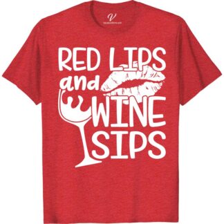 Red Lips & Wine Sips Graphic Tee - Perfect for Vacay!  Unleash your inner wine lover with our Red Lips & Wine Sips graphic tee. The perfect vacay t-shirt for sipping vino by the beach or exploring new destinations. Make a bold statement with this summer vacation t-shirt – a must-have for any travel t-shirt collection.