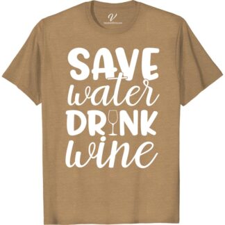 Save Water Drink Wine Funny Vacation Tee - Eclectic Design  Embrace your love for wine and humor with our 'Save Water Drink Wine' funny vacation shirt. Perfect for wine lovers, this eclectic design t-shirt adds a witty touch to your travel wardrobe. Get ready to turn heads with this wine-themed vacation apparel!