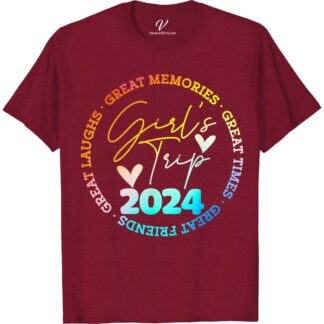Fun Girls' Trip 2024 Tee - Laughter & Memories Design  Get ready for the ultimate girls' getaway with our 2024 trip shirts! Celebrate friendship with laughter and memories tee, perfect for any ladies trip. Make it a souvenir to remember with our custom girls trip tees. Fun vacation shirts for women who love to travel!