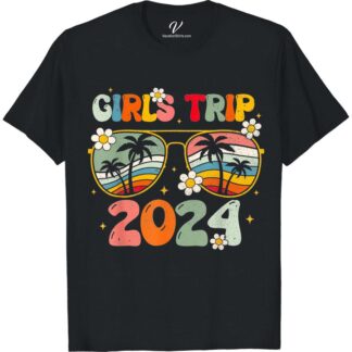 2024 Girls' Getaway Tropical Tee - Sunglasses Graphic  Get ready for your 2024 girls' trip with our Tropical Tee for Women, featuring a chic Sunglasses Graphic! This Girls' Getaway T-Shirt is the perfect addition to your beach vacation wardrobe. Make a statement with our stylish Girls' Vacation Tee, designed for fun in the sun!