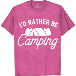 Outdoor 'I'd Rather Be Camping' Tee - Nature Lover Shirt  Embrace your love for the great outdoors with our I'd Rather Be Camping t-shirt. Perfect for any nature lover, this tee is the ultimate in outdoor apparel. Whether you're hiking, sitting around a campfire, or exploring the wilderness, this shirt is your go-to adventure clothing.