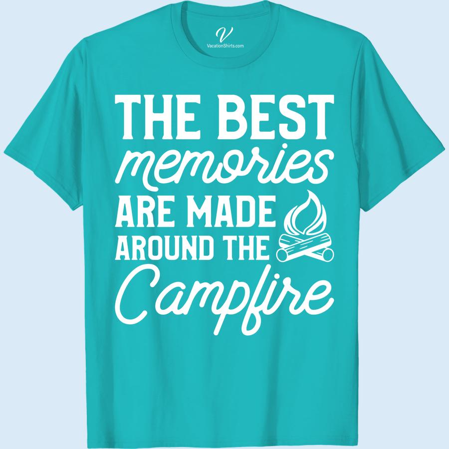 Campfire Memories Tee - Adventure & Vacation Shirt Embrace the great outdoors with our Campfire Memories Tee! This adventure t-shirt is perfect for your next vacation or camping trip. Made for nature lovers, this wilderness wear is a must-have addition to your travel t-shirts and vacation apparel collection.