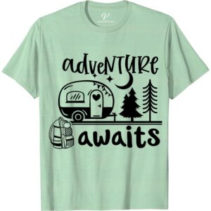 Adventure Awaits Graphic Tee - Camper & Nature Design  Ready for your next outdoor adventure? Our Adventure Awaits graphic tee is perfect for nature enthusiasts and campers alike. This hiking t-shirt features a stunning wilderness design that will inspire you to explore. Gear up with this travel t-shirt and embrace the explorer in you.
