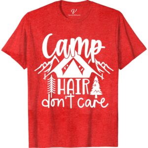 Camp Hair Don't Care T-Shirt - Outdoor Adventure Tee  Get ready for your next outdoor adventure with our Camp Hair Don't Care T-Shirt. Perfect for nature lovers and outdoor enthusiasts, this camping t-shirt is the ideal wilderness apparel. Whether you're hiking, sitting by the campfire, or just enjoying the forest, this summer camp tee is a must-have for your campfire attire.