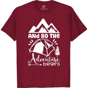 Adventure Awaits: Mountain & Tent Graphic Tee  Embark on your next adventure with our Mountain & Tent Graphic Tee. Perfect for outdoor enthusiasts, this nature-themed t-shirt is ideal for camping, hiking, and wilderness exploration. Embrace the call of the wild with our adventure awaits tee - your go-to travel t-shirt!