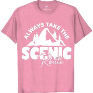 Scenic Route Nature Tee - Travel-Inspired Graphic Shirt  Embrace the beauty of the outdoors with our Scenic Route Shirt! This Nature Tee is perfect for any travel-inspired adventure. Whether you're hiking, camping, or just enjoying a road trip, our graphic tee is the ideal outdoor adventure shirt for any nature lover on vacation.