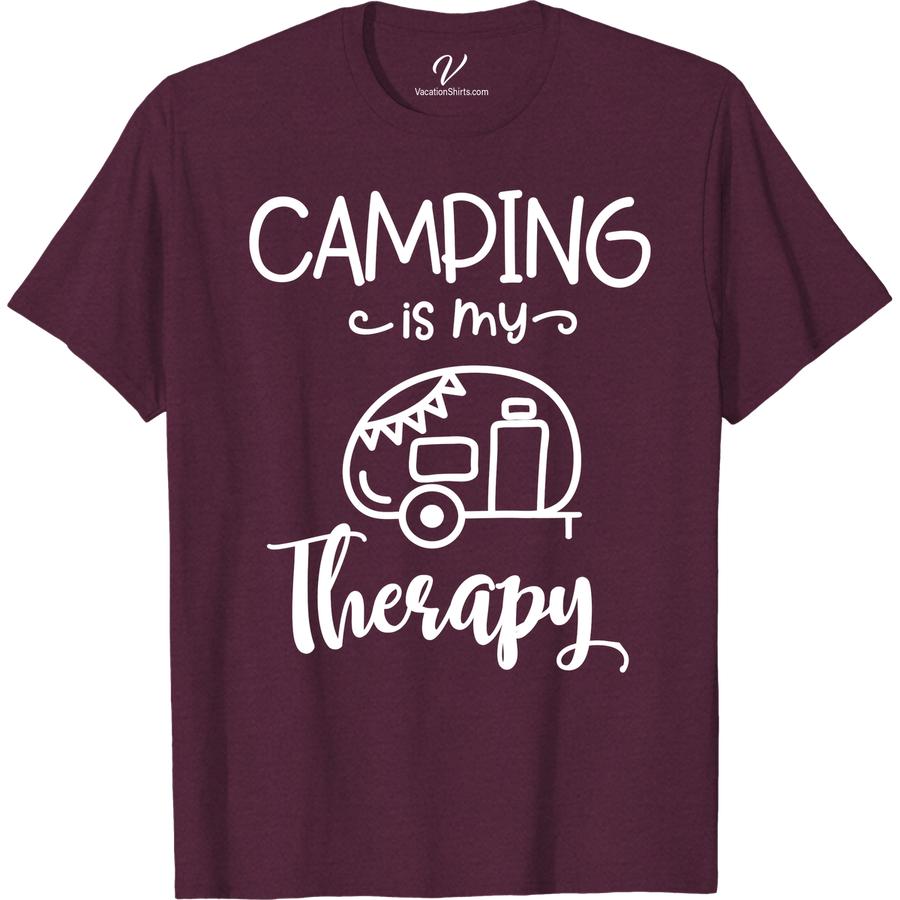 Therapy Camping Tee - Outdoor Casual Shirt for Nature Lovers Embrace the great outdoors with our Therapy Camping Tee! Perfect for nature lovers, this outdoor casual shirt is ideal for your next camping vacation. Made for those who find solace in nature, our nature-inspired therapy camping t-shirt is a must-have for any outdoor adventure.