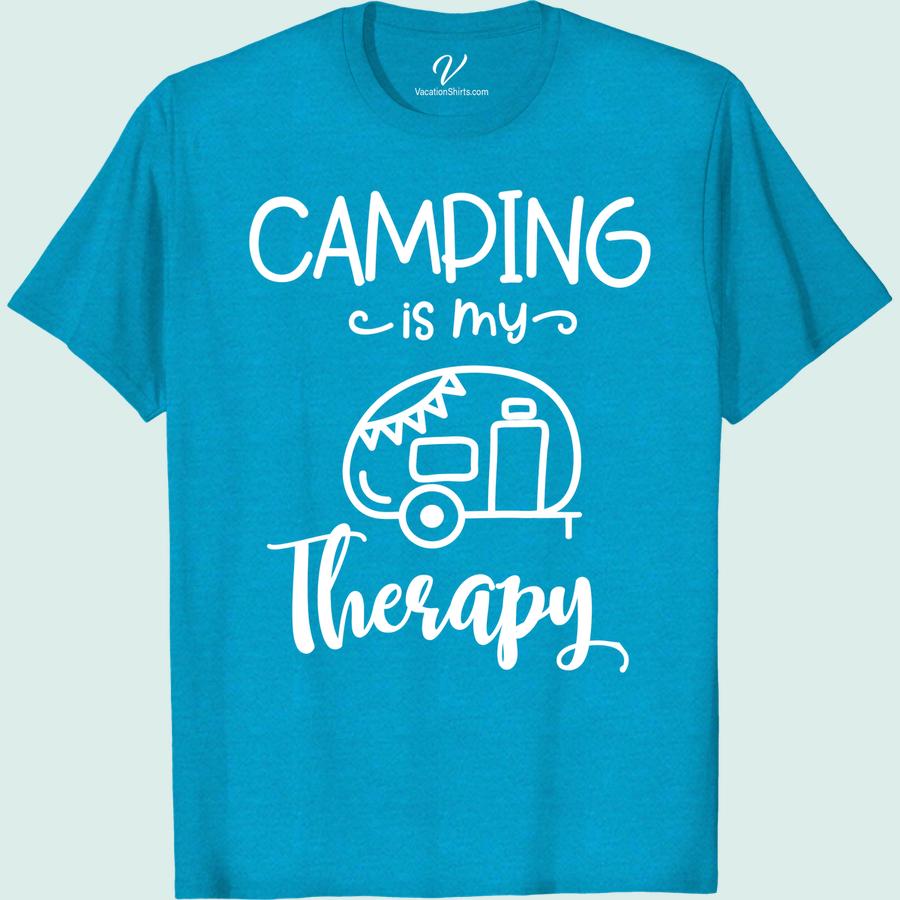 Therapy Camping Tee - Outdoor Casual Shirt for Nature Lovers Embrace the great outdoors with our Therapy Camping Tee! Perfect for nature lovers, this outdoor casual shirt is ideal for your next camping vacation. Made for those who find solace in nature, our nature-inspired therapy camping t-shirt is a must-have for any outdoor adventure.