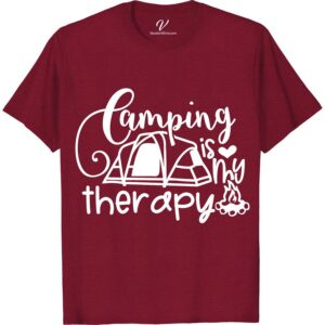 Camping Therapy Tee - Outdoor Adventure Vacation Shirt Discover the ultimate escape with our Camping Therapy Tee! Perfect for your next outdoor adventure, this vacation t-shirt is designed for those seeking wilderness therapy and a nature-infused retreat. Embrace the journey with our adventure therapy tee and make your camping trip unforgettable.