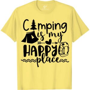 Camping Bliss Graphic Tee - Happy Place Adventure Shirt Embrace the great outdoors with our Camping Bliss Graphic Tee - your go-to happy place adventure shirt. Perfect for hiking or sitting by the campfire, this nature-inspired tee is the essential piece of camping gear for any wilderness lover. Get your camping apparel fix with this stylish and comfortable outdoor clothing!