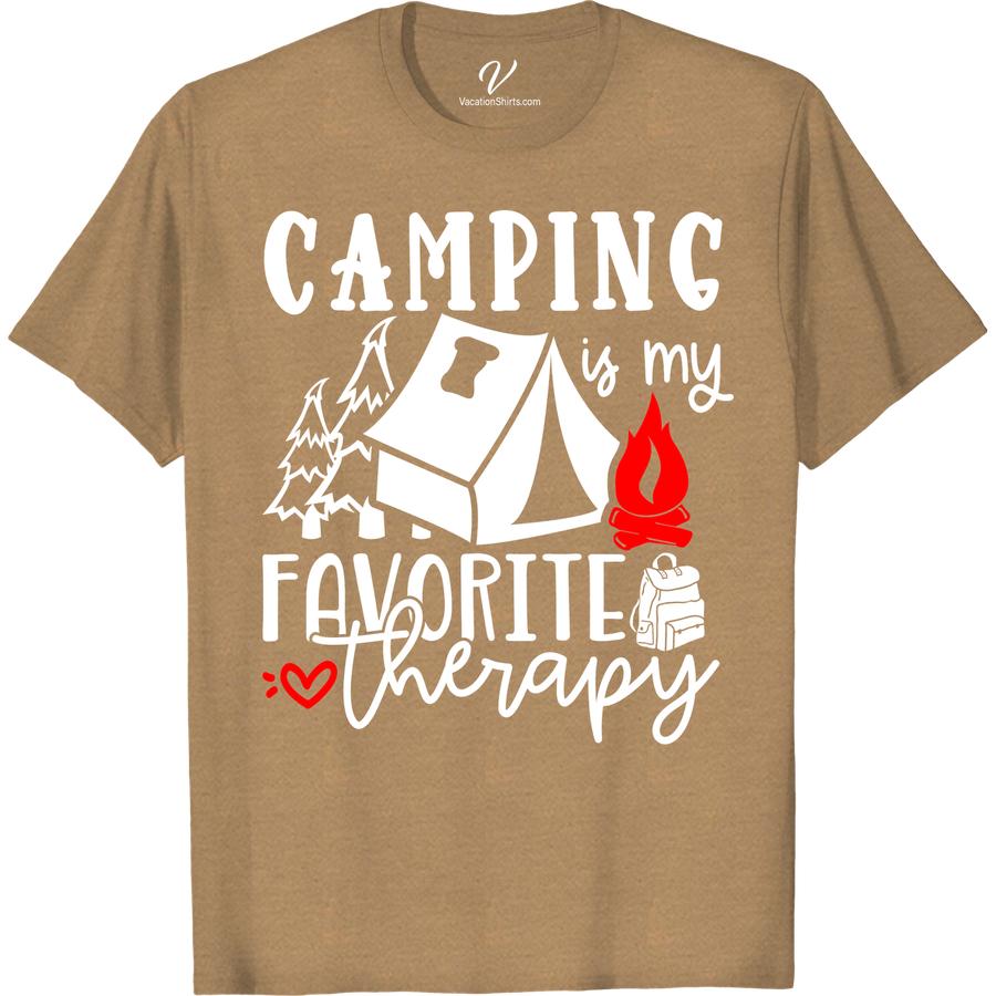 Outdoor Therapy Camping T-Shirt - Perfect for Nature Lovers Embrace the healing power of the great outdoors with our Outdoor Therapy Camping T-Shirt! Ideal for nature lovers and adventure seekers, this wilderness apparel couples comfort with style. Gear up for your next hike or campfire gathering with this must-have forest therapy clothing!