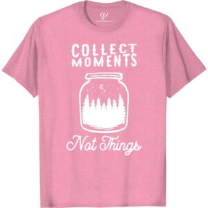 Collect Moments Mason Jar Tee - Inspiring Vacation Shirt Embrace your wanderlust with our Collect Moments Mason Jar Tee - the perfect Vacation T-Shirt for your summer adventures. This inspirational clothing piece is designed to inspire you to explore more and add to your wanderlust wardrobe. From road trips to beach vacations, this Travel Shirt is your go-to adventure apparel.