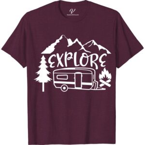 Adventure Graphic Tee - Mountain & Camper Design  Hit the trails in style with our Adventure Graphic Tee featuring a stunning mountain and camper design. Perfect for outdoor enthusiasts, this nature-inspired t-shirt is ideal for hiking, camping, or any wilderness adventure. Elevate your travel clothing collection with this must-have adventure clothing!