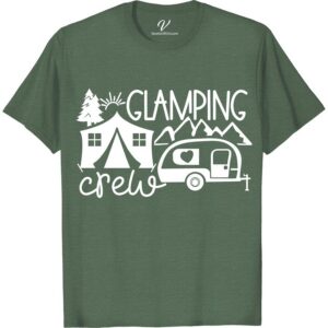 Chic Glamping Crew Tee - Stylish Camping Adventure Shirt  Elevate your camping game with our Chic Glamping Crew Tee! Perfect for the nature lover who wants to adventure in style, this trendy glamping gear combines chic outdoor apparel with comfortable camping crew tee design. Get ready for your next trip with this stylish camping shirt!