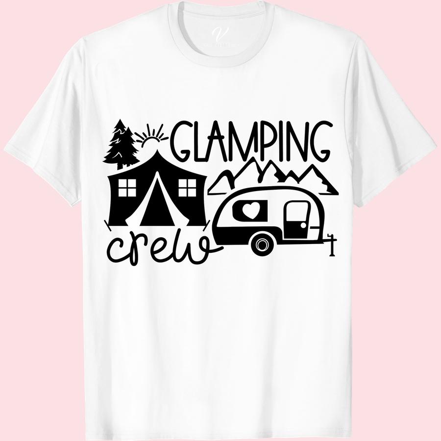 Chic Glamping Crew Tee - Stylish Camping Adventure Shirt Elevate your camping game with our Chic Glamping Crew Tee! Perfect for the nature lover who wants to adventure in style, this trendy glamping gear combines chic outdoor apparel with comfortable camping crew tee design. Get ready for your next trip with this stylish camping shirt!