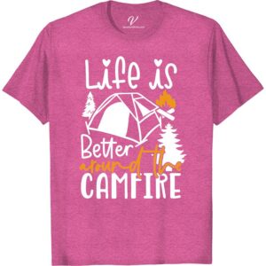 Cozy Campfire Graphic Tee - Life's Better Outdoors  Get ready for your next outdoor adventure with our Cozy Campfire Graphic Tee! Perfect for nature lovers and wilderness enthusiasts, this camping apparel features a rustic campfire design that embodies the outdoor lifestyle. Stay stylish and comfortable on your next hike or forest getaway with this essential hiking graphic tee.