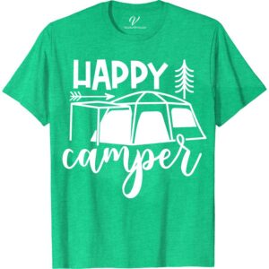 Happy Camper Adventure Tee - Outdoor Fun Shirt  Get ready for your next camping trip with our Happy Camper Adventure Tee! Perfect for nature lovers and outdoor enthusiasts, this comfortable t-shirt is ideal for hiking, exploring the wilderness, and living the camper life. Embrace your love for outdoor fun with this must-have adventure tee!