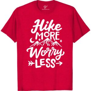 Hike More Worry Less Mountain Graphic Tee - VacationShirts.com  Embrace the great outdoors with our 'Hike More Worry Less' mountain graphic tee. Perfect for any outdoor adventure, this hiking t-shirt is a must-have for nature lovers. Pack it for your next trip and make it your go-to vacation shirt!