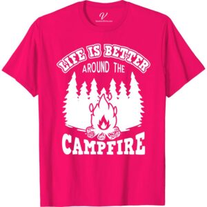 Life's Better Campfire Tee - Cozy Casual Shirt for Nature Lovers  Embrace the great outdoors with our Life's Better Campfire Tee! Perfect for any nature lover, this cozy camping shirt features a stunning wilderness graphic that captures the spirit of adventure. Stay comfortable on your next camping trip with this casual outdoor apparel.