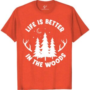 Life's Better Woods Tee - Outdoor Lover's Graphic Shirt Embrace the great outdoors with our Life's Better Woods Tee - the ultimate outdoor lovers t-shirt! Featuring a stunning nature graphic tee design, this woods themed shirt is perfect for any adventure t-shirt enthusiast. Whether you're hiking, camping, or simply enjoying the wilderness, this forest inspired tee is a must-have for any nature lovers t-shirt collection. Shop now and elevate your outdoor lifestyle clothing game!