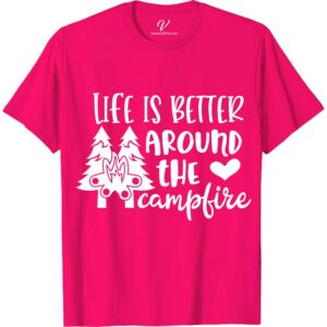 Cozy Campfire Tee - Outdoor Adventure Essential  Stay warm and stylish on your next outdoor adventure with our Cozy Campfire Tee! Made for camping enthusiasts, this essential t-shirt features a campfire design that's perfect for any outdoor activity. Gear up in the ultimate cozy outdoor apparel and make lasting memories by the fire.