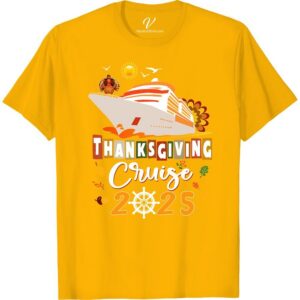 Festive 2023 Thanksgiving Cruise Tee: Turkey & Ship Design Set sail in style with our 2023 Thanksgiving Cruise T-Shirt. This Turkey and Ship Design Tee offers festive cruise wear that perfectly merges holiday cruise apparel with a fall cruise wardrobe. Make a statement this season in our Thanksgiving-themed t-shirt; a must-have for your 2023 festive Thanksgiving cruise gear.