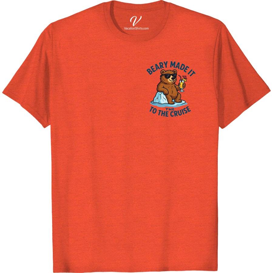 Beary Cruise Tee - Fun Bear in Sunglasses & Cocktail Vibes Unleash your fun side with our 'Beary Cruise T-shirt'. This Vacation Bear Shirt features an adorable bear rocking sunglasses and cocktail vibes. It's not just a Sunglasses Bear Tee, it's a statement. Turn heads and make waves with this Beary Fun Cruise Shirt. Vacation Cocktail T-Shirt reimagined!