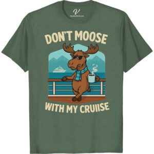Whimsical Moose Cruise Tee – Adventurous Vacation Shirt  Venture into the wild with our Whimsical Moose Cruise Tee, a must-have Adventurous Vacation Shirt. This Moose Printed Tee adds whimsy to your Vacation Themed T-Shirts collection. A charming merger of Nature, Adventure, and Animal-Themes, this Vacation Wear empowers your next cruise holiday with style.