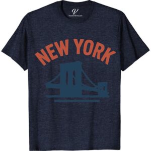 NYC Adventure Tee: Bold Red 'NEW YORK' & Brooklyn Bridge Design  Show off your city love with our NYC Adventure T-Shirt, a Bold Red New York Shirt that sports a breathtaking Brooklyn Bridge Design Tee. Be it an NYC Travel T-Shirt for your Adventure in New York or a charming NYC Souvenir T-Shirt, it's a standout New York Tourist Shirt that screams New York Adventure Apparel. It's all about the Big Apple!