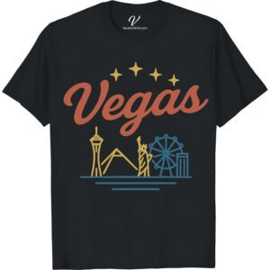 Vegas Vibes T-Shirt - Iconic Skyline & Stars, Green Edition Show off your love for Sin City with our Vegas Vibes Skyline T-Shirt, Green Edition. Perfect as a stylish Vegas vacation tee or tourism memento, this shirt flaunts the iconic Vegas skyline and stars. Experience Vegas vibes every time you wear this unique, green edition Vegas shirt.