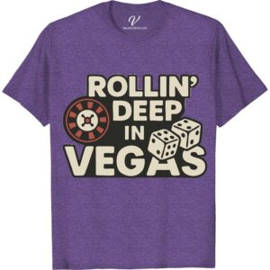 Rollin' Deep in Vegas T-Shirt - Casino Vibes & Adventure Ready Embrace the thrill of Las Vegas with our 'Rollin' Deep in Vegas' vacation shirt. Perfect for casino themed escapades, this adventure-ready tee captures the vibrant gambling vibes. A must-have Vegas trip T-shirt for true travelers ready to explore Sin City in style!