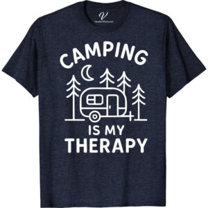 Camping Therapy Tee: Cozy Cotton with Trees & Moon Design  Experience the essence of adventure with our 'Camping Therapy T-Shirt'. A perfect blend of coziness and outdoorsy design, this Cotton Camping Tee features a moon and tree design for an authentic camping touch. Ideal as a Camping T-Shirt Gift, this Camping Enthusiast Cotton T-Shirt is the perfect wardrobe staple!