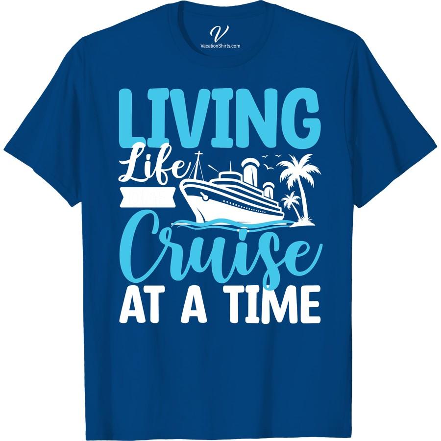 Living Life One Cruise: Palm, Ship & Wave Tee by VacationShirts Dive into the spirit of leisure with our Palm, Ship & Wave Tee by VacationShirts. This tropical cruise t-shirt merges nautical charm with vacation-inspired apparel. Perfect as holiday beachwear or your favourite cruise vacation apparel. Live life one cruise at a time with VacationShirts clothing!
