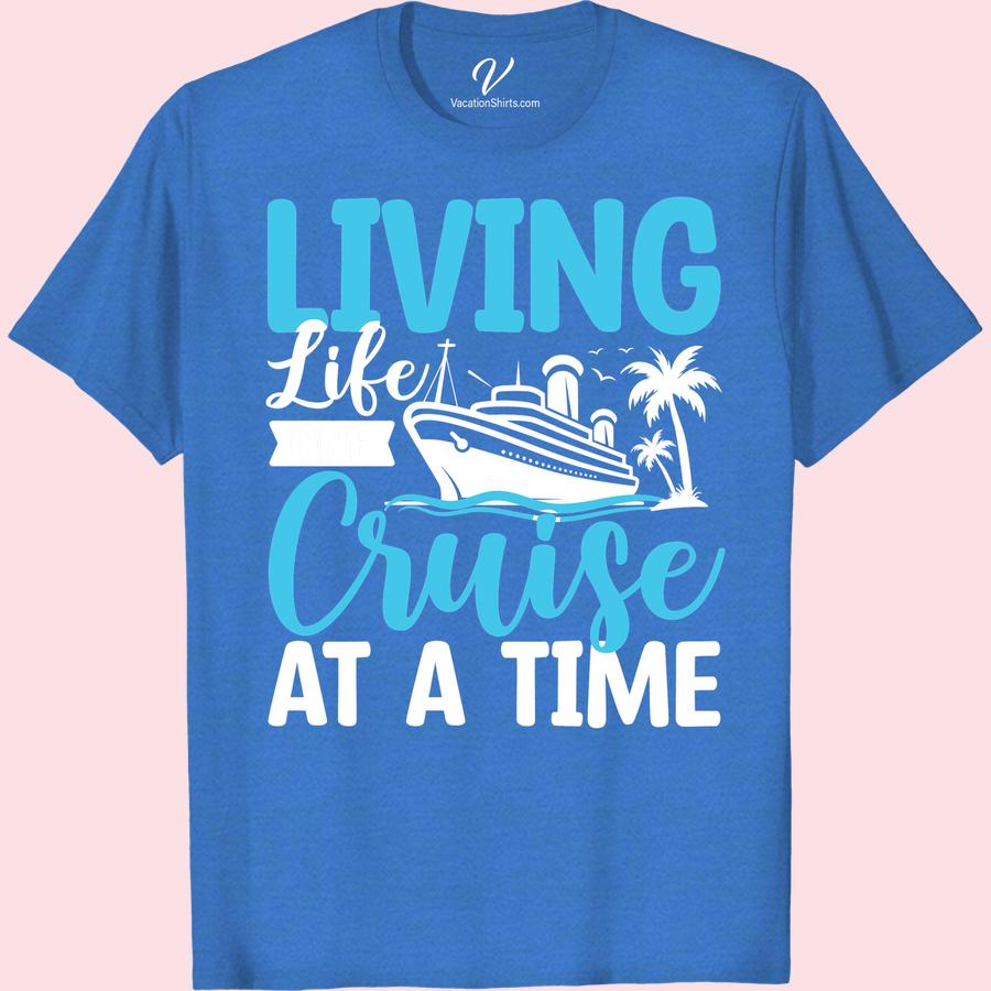 Living Life One Cruise: Palm, Ship & Wave Tee by VacationShirts Dive into the spirit of leisure with our Palm, Ship & Wave Tee by VacationShirts. This tropical cruise t-shirt merges nautical charm with vacation-inspired apparel. Perfect as holiday beachwear or your favourite cruise vacation apparel. Live life one cruise at a time with VacationShirts clothing!