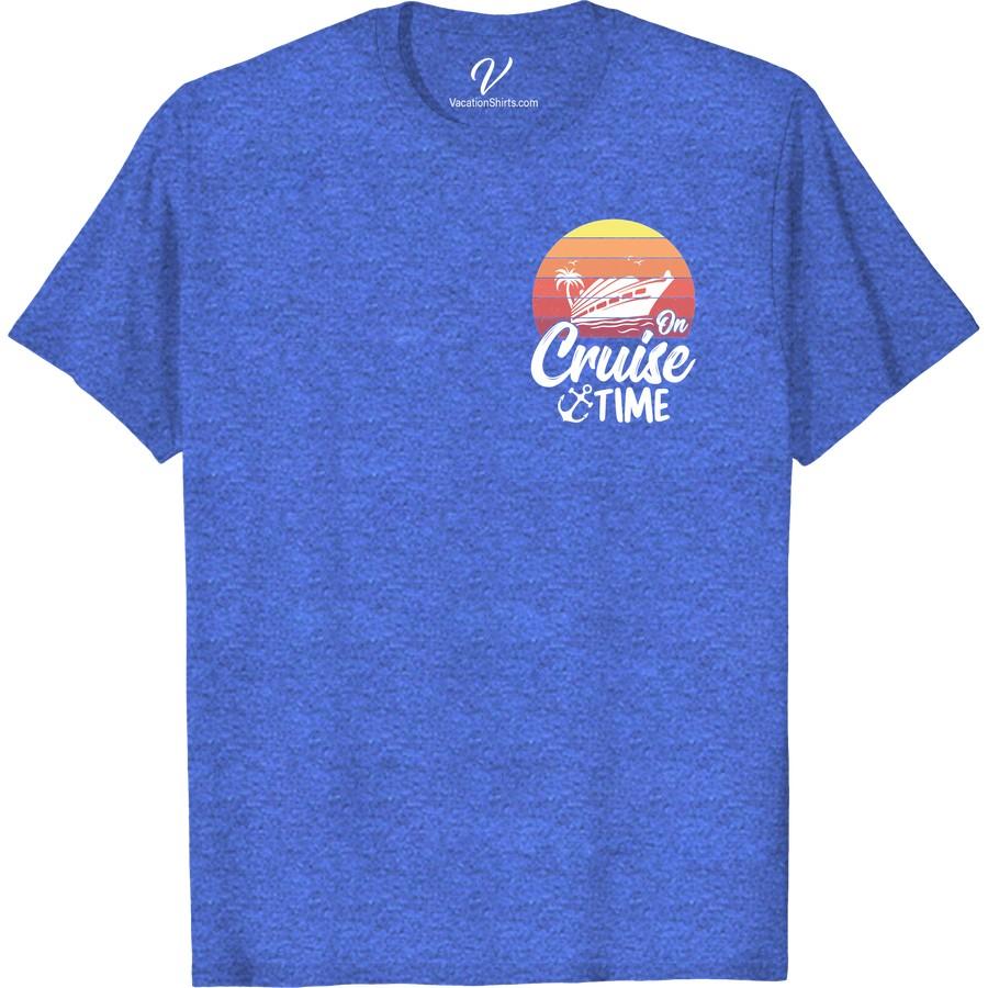 On Cruise Time T-Shirt: Sunset, Ship & Ocean Vibes Experience endless summer with our 'On Cruise Time' T-Shirt. Showcasing a mesmerizing sunset, ship, and ocean vibes, it's the perfect Cruise Vacation T-Shirt! From our Nautical Sunset to our Tropical Cruise designs, our Cruise Time Shirt collection offers an Ocean Vibes Clothing experience like no other.