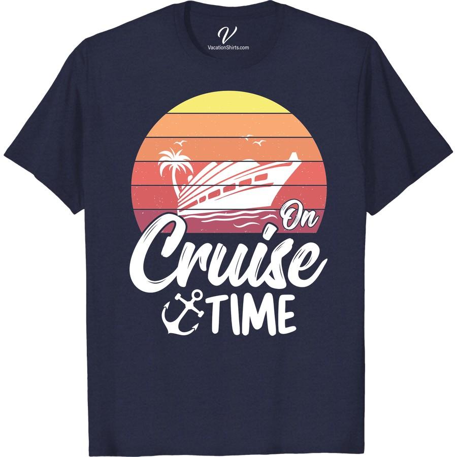 On Cruise Time T-Shirt: Sunset, Ship & Ocean Vibes Experience endless summer with our 'On Cruise Time' T-Shirt. Showcasing a mesmerizing sunset, ship, and ocean vibes, it's the perfect Cruise Vacation T-Shirt! From our Nautical Sunset to our Tropical Cruise designs, our Cruise Time Shirt collection offers an Ocean Vibes Clothing experience like no other.