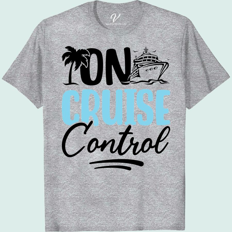 On Cruise Control Tee: Palm, Waves & Ship - Maroon Adventure Embrace the open seas with our Cruise Control Shirt, a Cruise Vacation T-shirt that brings the tropical thrill to your closet. This Maroon Adventure T-shirt features a wave print and palm print, encapsulating a tropical adventure. A perfect Vacation Apparel for your next cruise vacation.