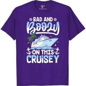 Bad and Boozy Cruise Tee - Nautical Fun for Ocean Lovers Embrace the sea-spirit with our Bad and Boozy Cruise Shirt, an Ocean Lovers Tee designed for Nautical Fun! Perfect Cruise Ship T-Shirts and Boozy Cruise Trip Clothing, our Nautical Holiday T-Shirt is the ultimate Sea Travel Attire. Get your Oceanic Adventure Apparel and Holiday Cruise Top today!