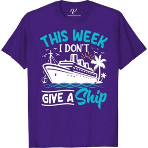 Relax in Style: I Don't Give a Ship Cruise Vacation T-Shirt  Unwind on your voyage with our 'Don't Give a Ship Cruise Vacation T-shirt'. The epitome of Relax in Style Tees, this Novelty Cruise Tee pairs vacation apparel with humor. Turn heads on your summer cruise with our funny, trendy vacation tee, perfect for sailing trip shirts or overall cruise ship fashion!