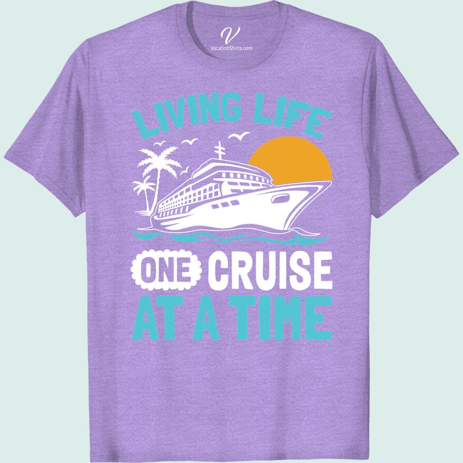 Adventure-Ready Cruise Tee: Live Life One Cruise at a Time Embrace the thrill of the open sea with our Adventure Cruise Tee – the ultimate Cruise Vacation T-Shirt! This Vacation T-shirt Design is a must for any Cruise Enthusiast. Shop our Nautical Themed T-Shirts and Cruise Clothing Online to truly live life one cruise at a time!