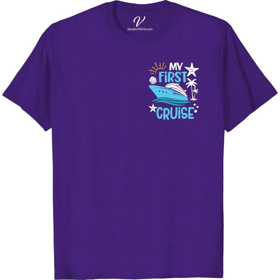 My First Cruise Tee: Nautical Adventure & Souvenir Style Prepare to embark on a voyage with our 'First Cruise Shirt,' the ultimate Nautical Adventure Tee. This Souvenir Style T-Shirt, a perfect addition to your Cruise Vacation Apparel, captures the spirit of sea travel. Celebrate your journey with our Cruise Souvenir Tee. It's Nautical Cruise Apparel that defines Adventure Vacation T-shirt chic!