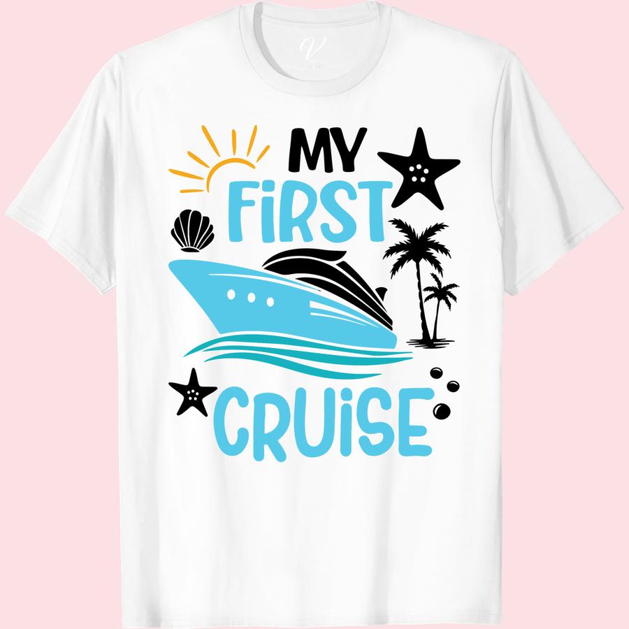 My First Cruise Tee: Nautical Adventure & Souvenir Style Prepare to embark on a voyage with our 'First Cruise Shirt,' the ultimate Nautical Adventure Tee. This Souvenir Style T-Shirt, a perfect addition to your Cruise Vacation Apparel, captures the spirit of sea travel. Celebrate your journey with our Cruise Souvenir Tee. It's Nautical Cruise Apparel that defines Adventure Vacation T-shirt chic!