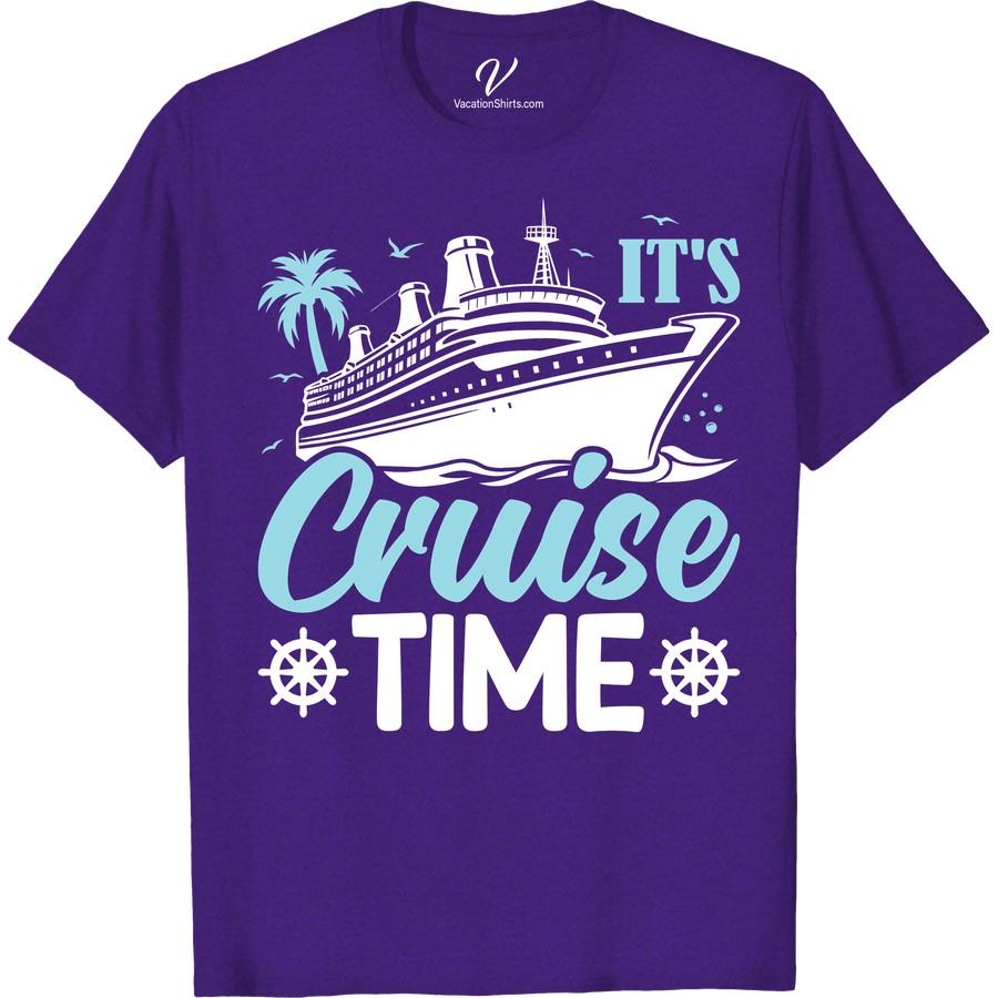 Set Sail in Style: Cruise Time T-Shirt with Nautical Design Setting sail for a cruise vacation never looked so stylish! With our Nautical Design T-Shirt, embody the thrilling sea adventure vibes. This Cruise Time Tee is the perfect blend of sailing fashion and comfortable vacation apparel. Navigator style meets playful nautical themes in this must-have sailing clothing for cruising getaways!