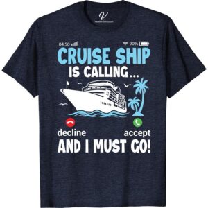 Answer the Adventure Call: Cruise Ship Vacation T-Shirt Make a stylish splash with our Adventure Call Tee, an essential piece among Cruise Vacation T-Shirts. The perfect fusion of Cruise Ship Apparel and Nautical Vacation Tees, this shirt promises to be your favorite reminder of ocean exploration. Enjoy the breeze, answer the adventure call with our Explorer Cruise Shirt!