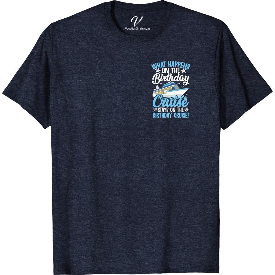 Birthday Cruise T-Shirt - Nautical Fun with Starfish & Ship Design Set sail on your special day with our Birthday Cruise T-Shirt. This Nautical Birthday Shirt is the quintessential Cruise Vacation Wear, featuring a lively starfish & ship design. It's more than just a Starfish Birthday T-Shirt, it's Fun Nautical Shirts that elevate your Cruise Themed Apparel. Dive into the Sea Fun T-Shirt trend - it's the best in Starfish and Ship Clothing. Happy sailing with the Nautical Cruise Birthday T-Shirt!