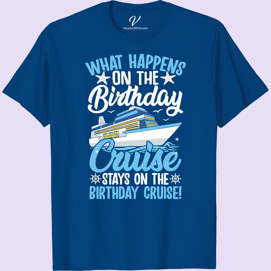 Birthday Cruise T-Shirt - Nautical Fun with Starfish & Ship Design Set sail on your special day with our Birthday Cruise T-Shirt. This Nautical Birthday Shirt is the quintessential Cruise Vacation Wear, featuring a lively starfish & ship design. It's more than just a Starfish Birthday T-Shirt, it's Fun Nautical Shirts that elevate your Cruise Themed Apparel. Dive into the Sea Fun T-Shirt trend - it's the best in Starfish and Ship Clothing. Happy sailing with the Nautical Cruise Birthday T-Shirt!