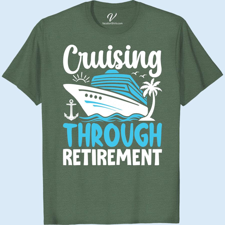 Retirement Adventure Tee: Cruise Ship, Waves & Palm Trees Adventure awaits with our Retirement Adventure T-Shirt! This Cruise Ship Tee is perfect for your vacation wardrobe, showcasing waves and palm trees on a backdrop of a tropical paradise. It's the ultimate Nautical Retirement Gift and must-have Palm Tree Travel T-shirt for your adventure sailing journey.