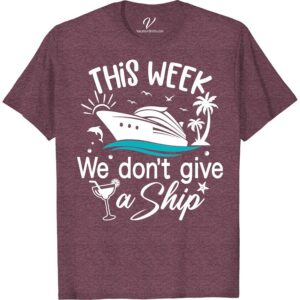 Relax in Style: 'Don't Give a Ship' Cruise Vacation Tee Navigate the open seas in our Don't Give a Ship' Cruise Vacation T-Shirt! Exude Vacation Style as you Relax in Style with our Comfortable Cruise Tee, making a statement as your favorite Cruise Travel Apparel. This Travel Vacation Clothing piece is the ultimate Novelty Cruise Shirt. Be distinct with your Cruise Line Apparel.